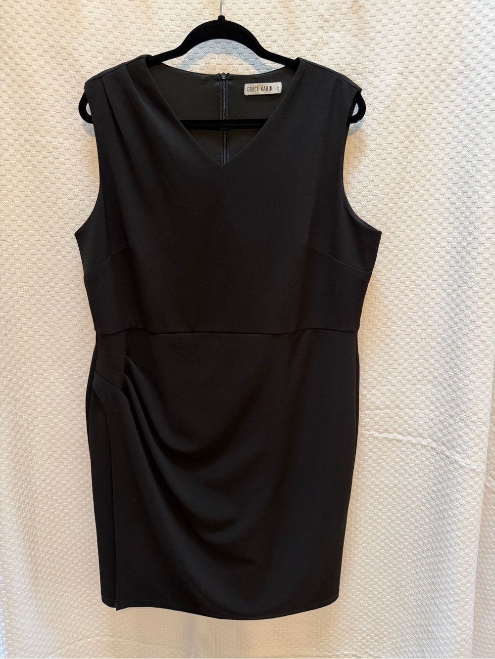 Grace Karin Black V-Neck Sleeveless Midi Dress